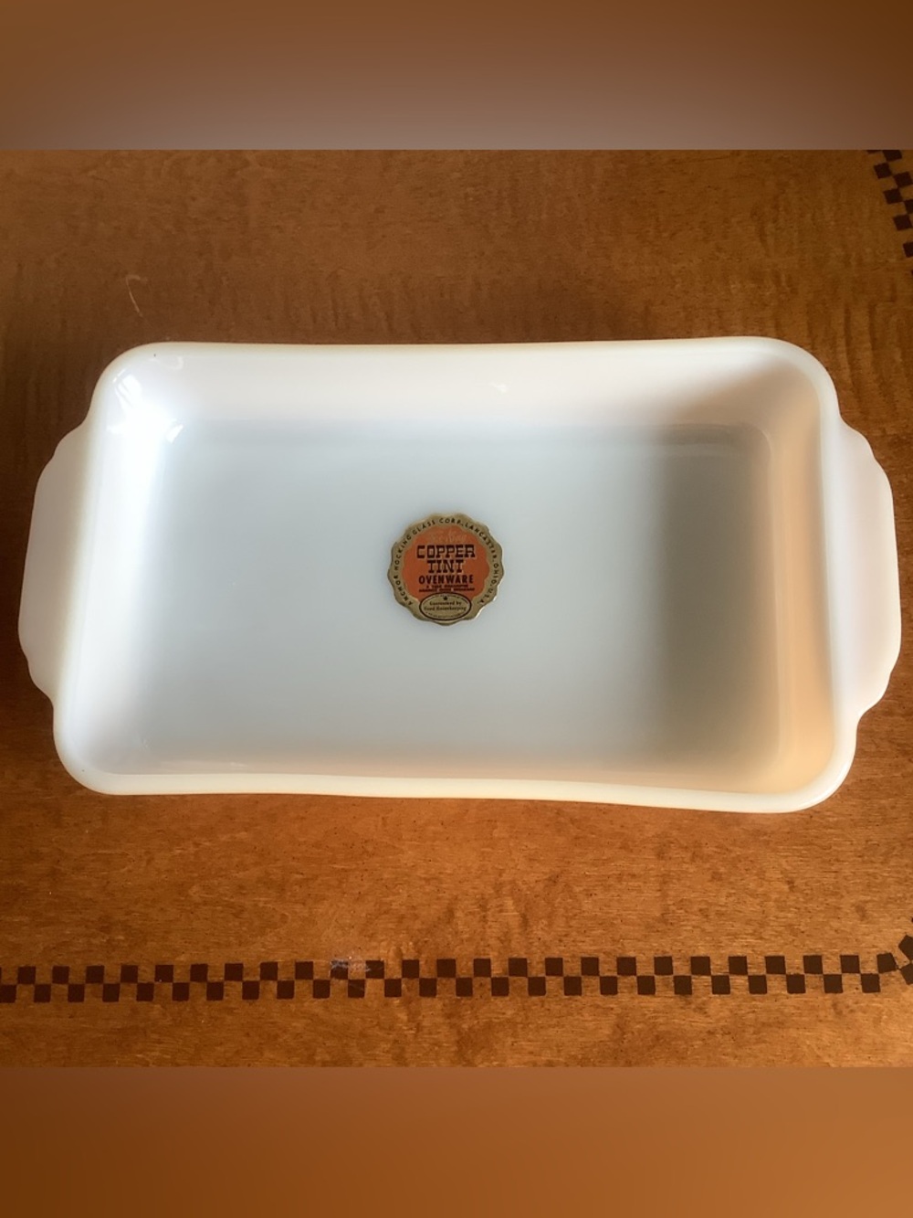 Vintage Fire King Copper Tint Rectangular Baking Dish - Picture 2 of 11